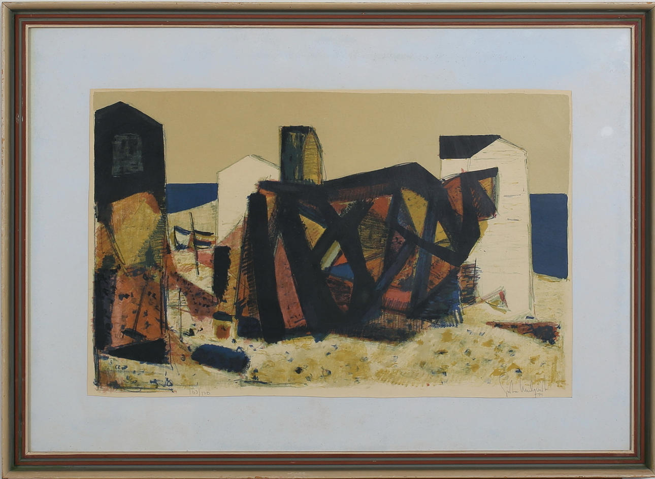 GÖSTA LINDQVIST. Kustmotiv. Färglitografi. Signerad och daterad -91. 103/170.