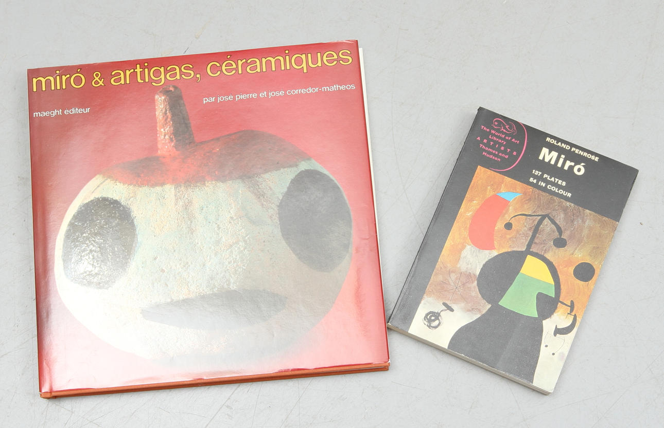 BÖCKER 2 st, om Joan Miro, 1970-tal.