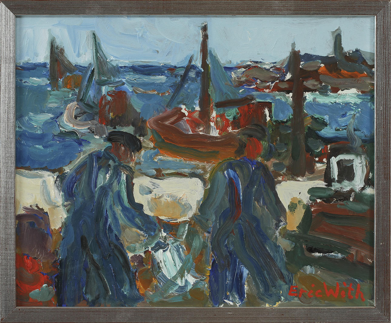 ERIC WITH. Olja på pannå, signerad.