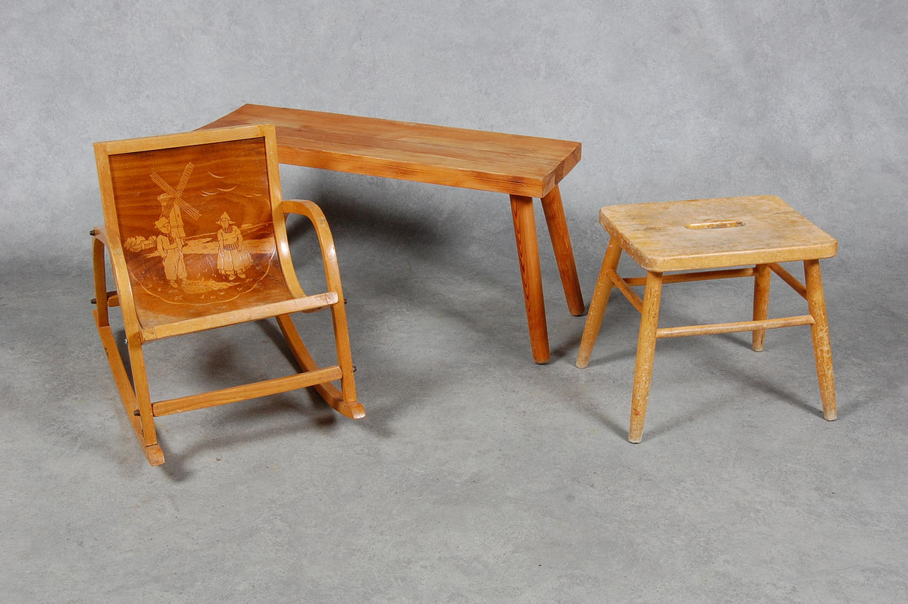 PALLAR, BARNSTOL, 3 delar, 1940-50 tal.