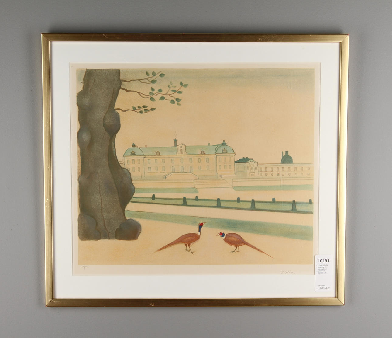 EINAR JOLIN. Färglitografi, signerad och numrerad 102/360.