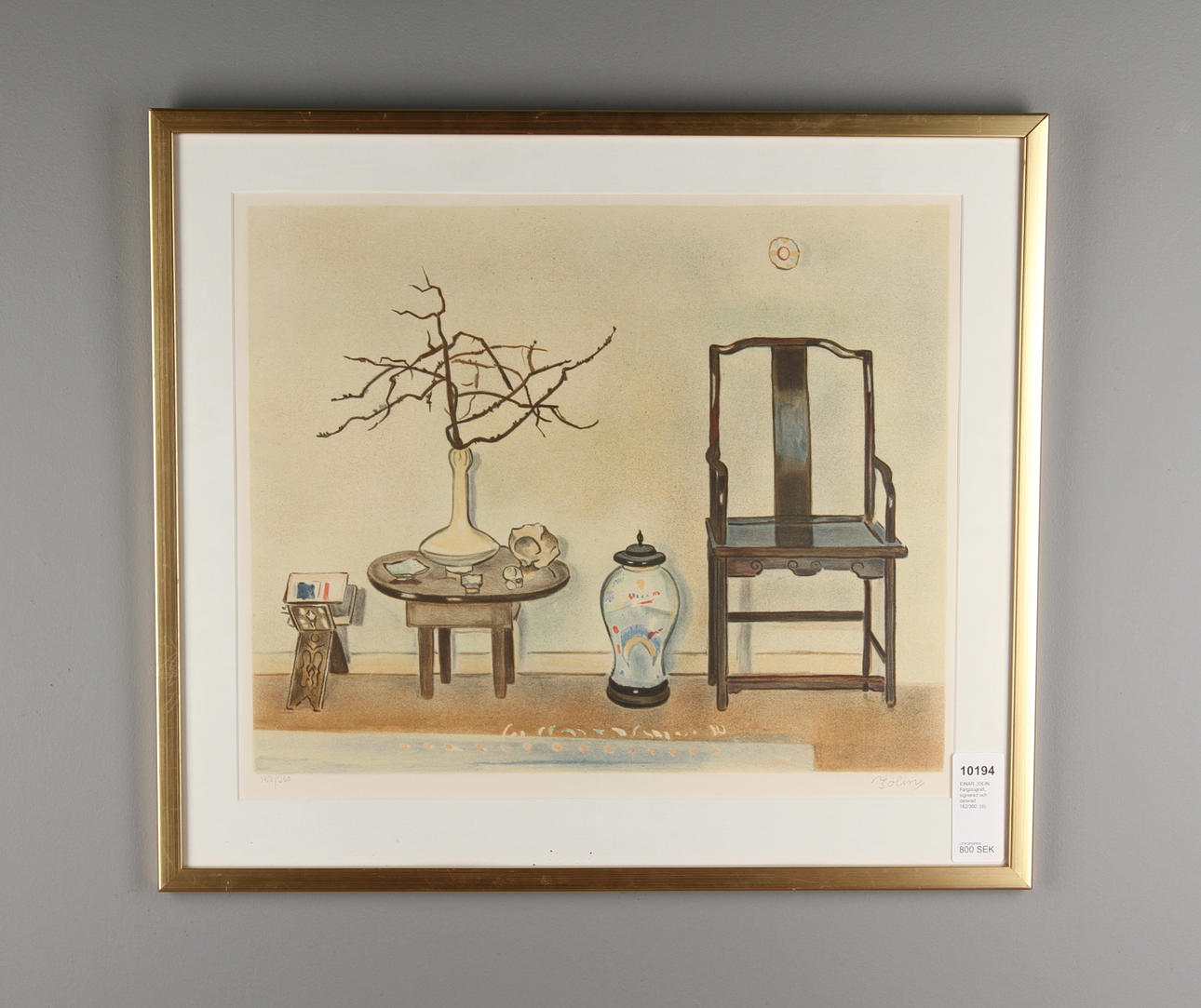 EINAR JOLIN. Färglitografi, signerad och daterad 182/360.