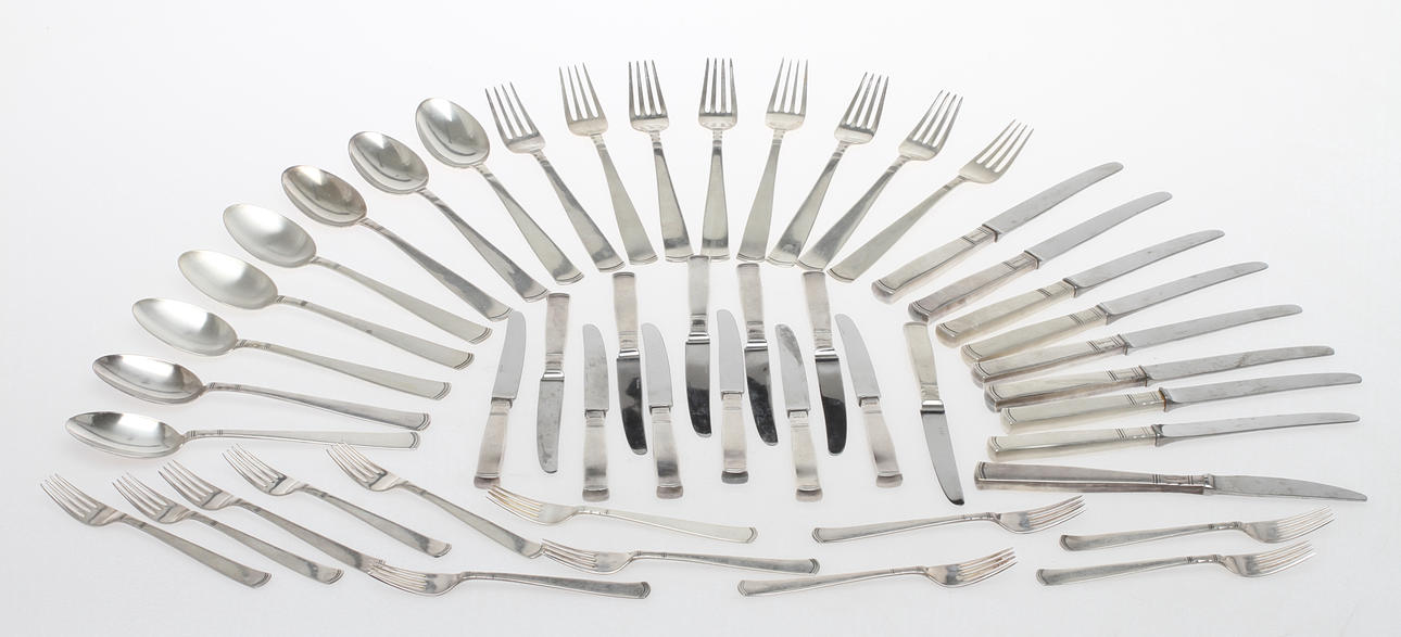 BESTICK, 49 delar, silver, modell Rosenholm, GAB.