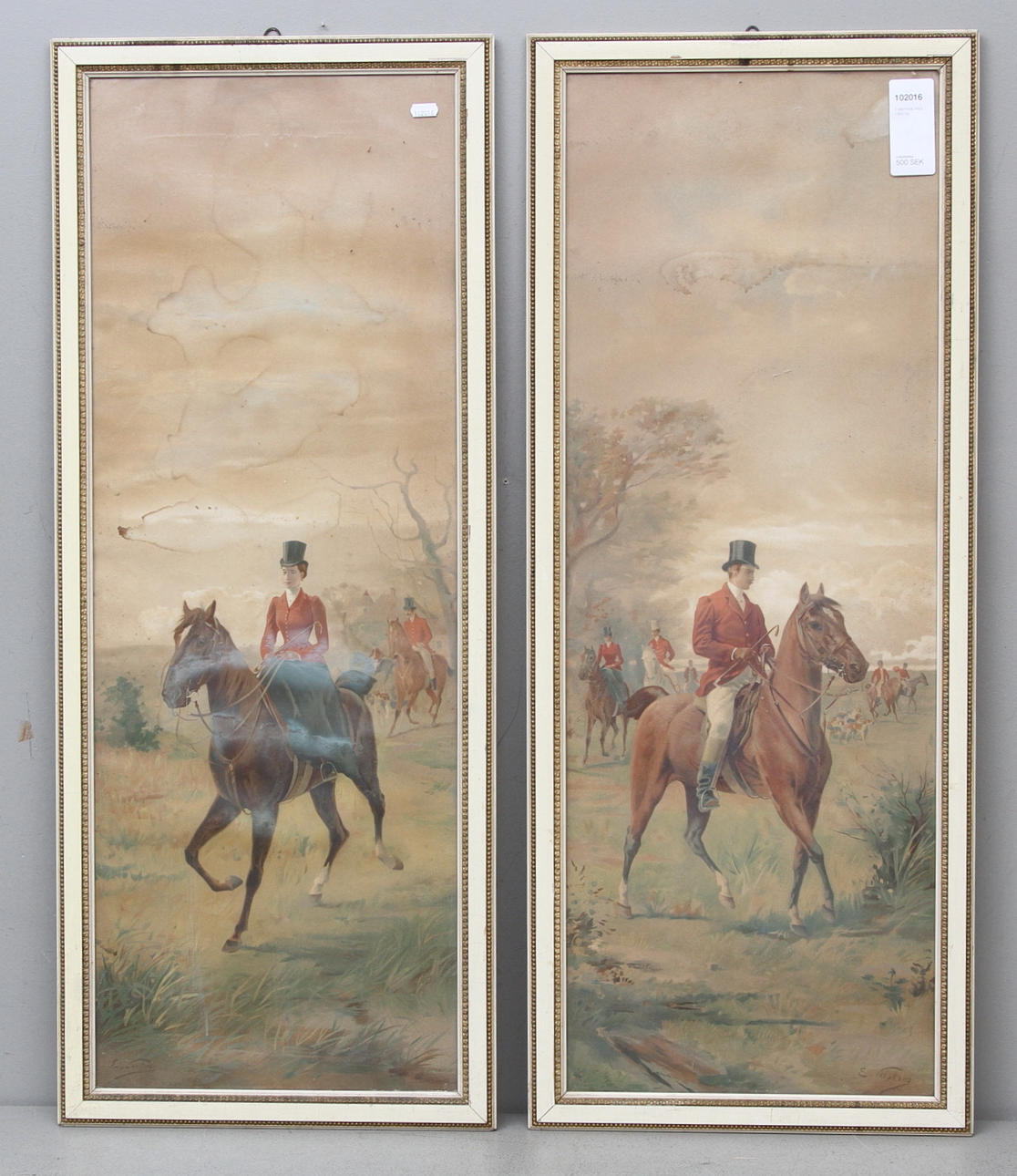 TAVLOR, 2 st, jaktmotiv, tidigt 1900-tal.