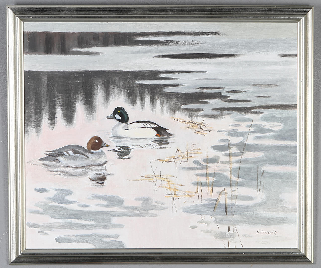 GUNNAR BRUSEWITZ. Knipor, olja på duk, signerad.