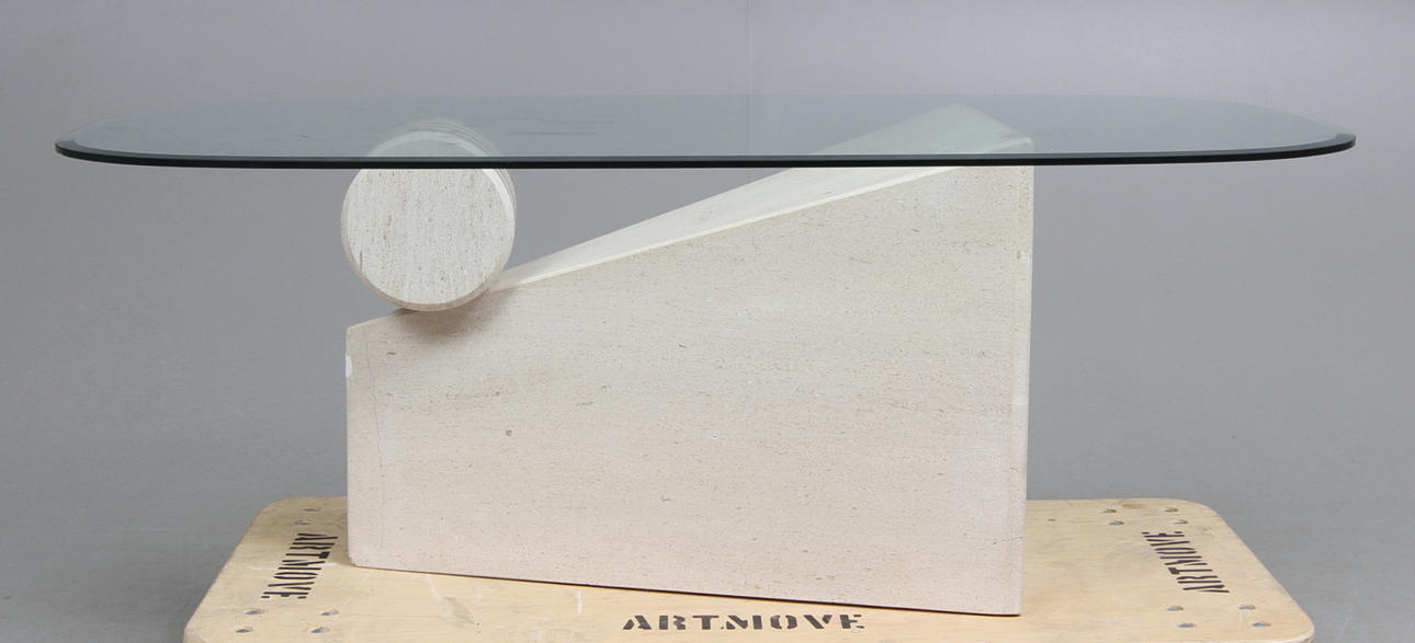 SOFFBORD, sten samt glas, 1900 talets senare del.