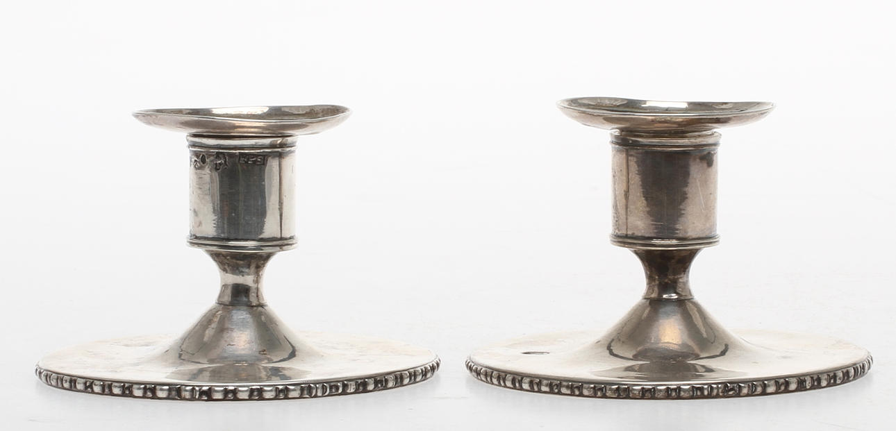 NATTLJUSSTAKAR, 1 par, silver, Fredrik Pettersson Ström, stämplade 1783 Stockholm.