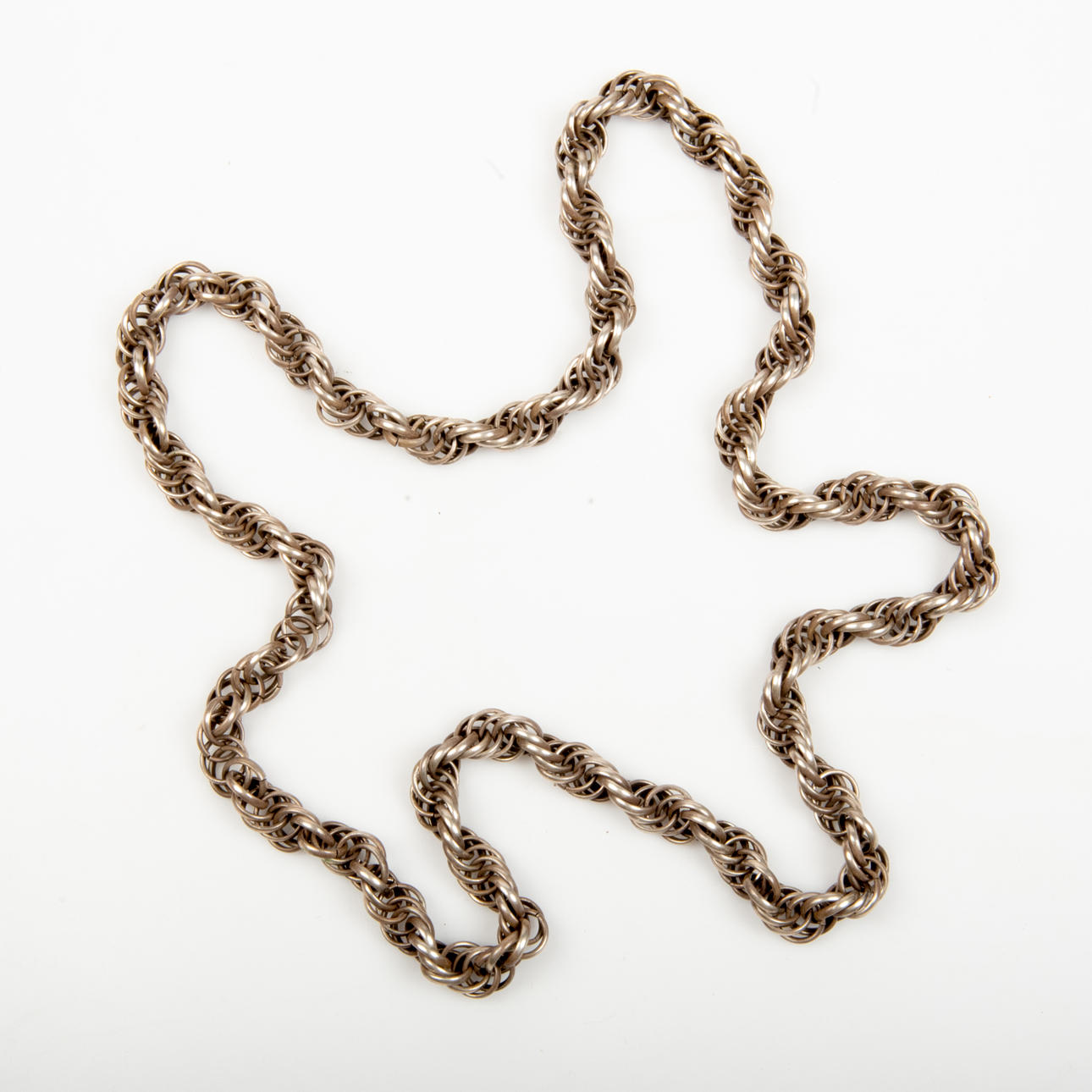 COLLIER, snurrad ringlänk, silver.