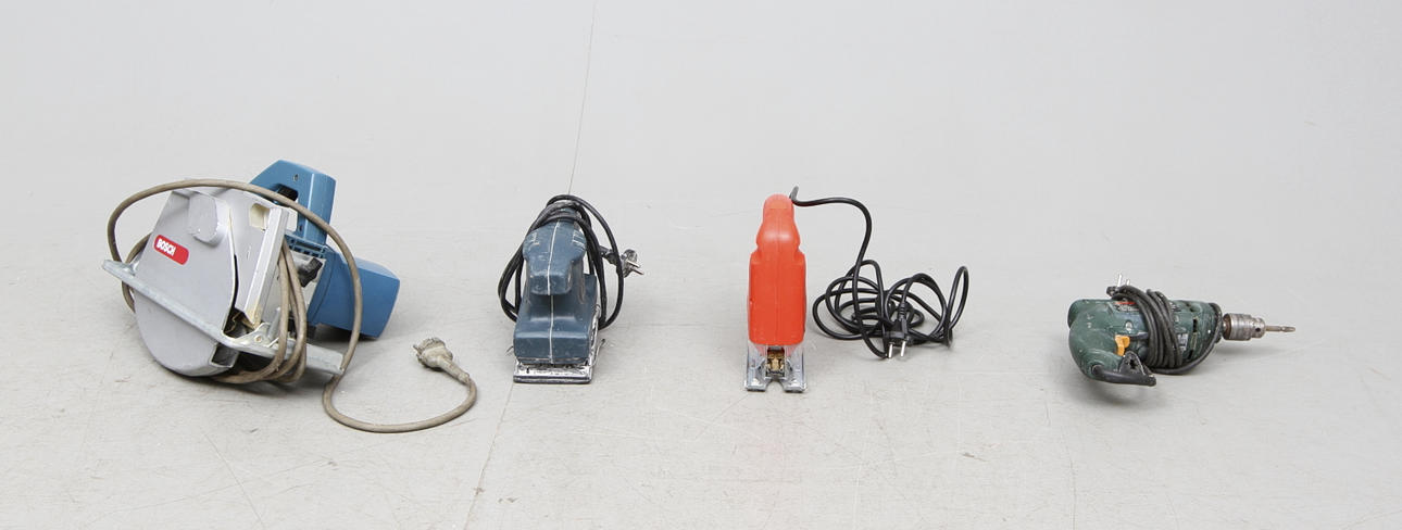 VERKTYGSMASKINER, 4 delar, bl.a Bosch, Black&Decker.