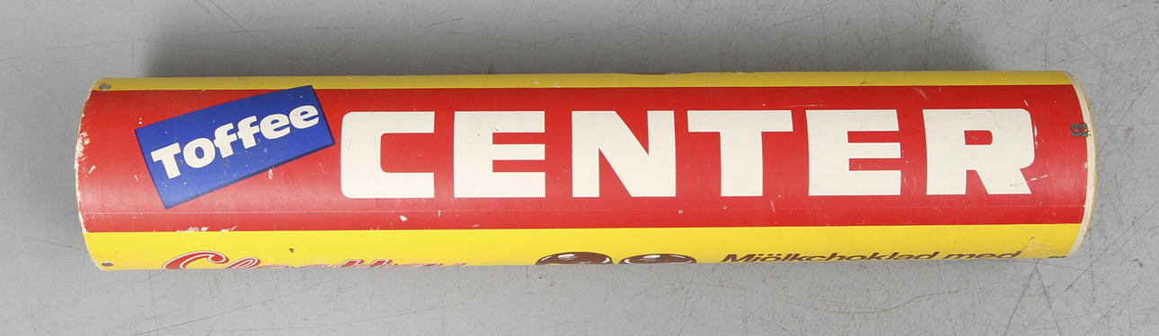 REKLAMSKYLLT, kartong, Center, 1900-talets andra hälft.