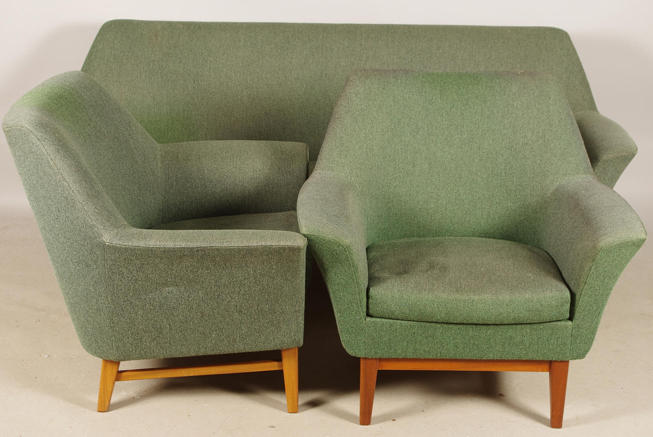 SOFFGRUPP, "Bryssel", IKEA, grön klädsel, 1950/60-tal.