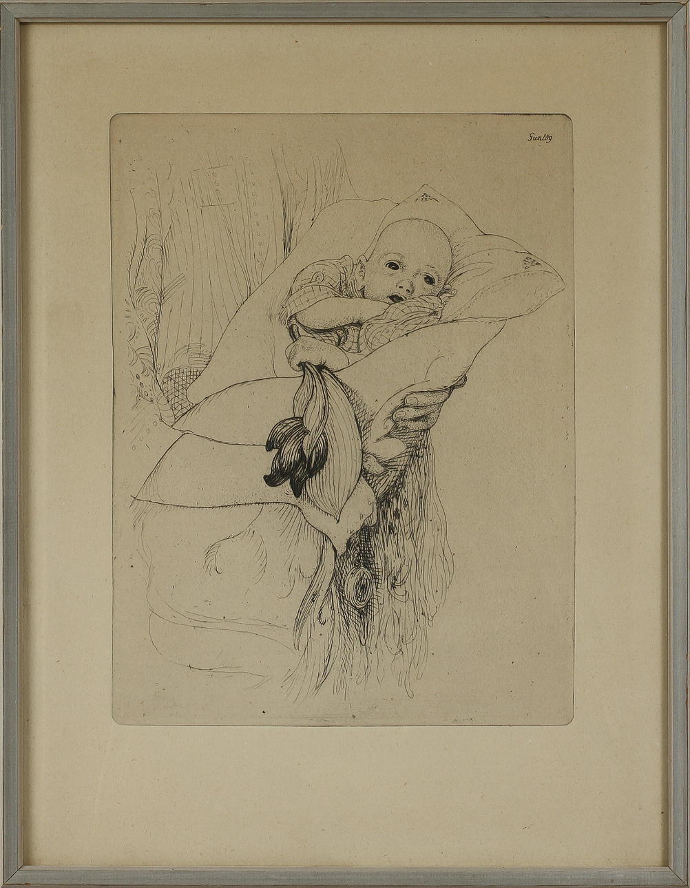 CARL LARSSON, etsning.