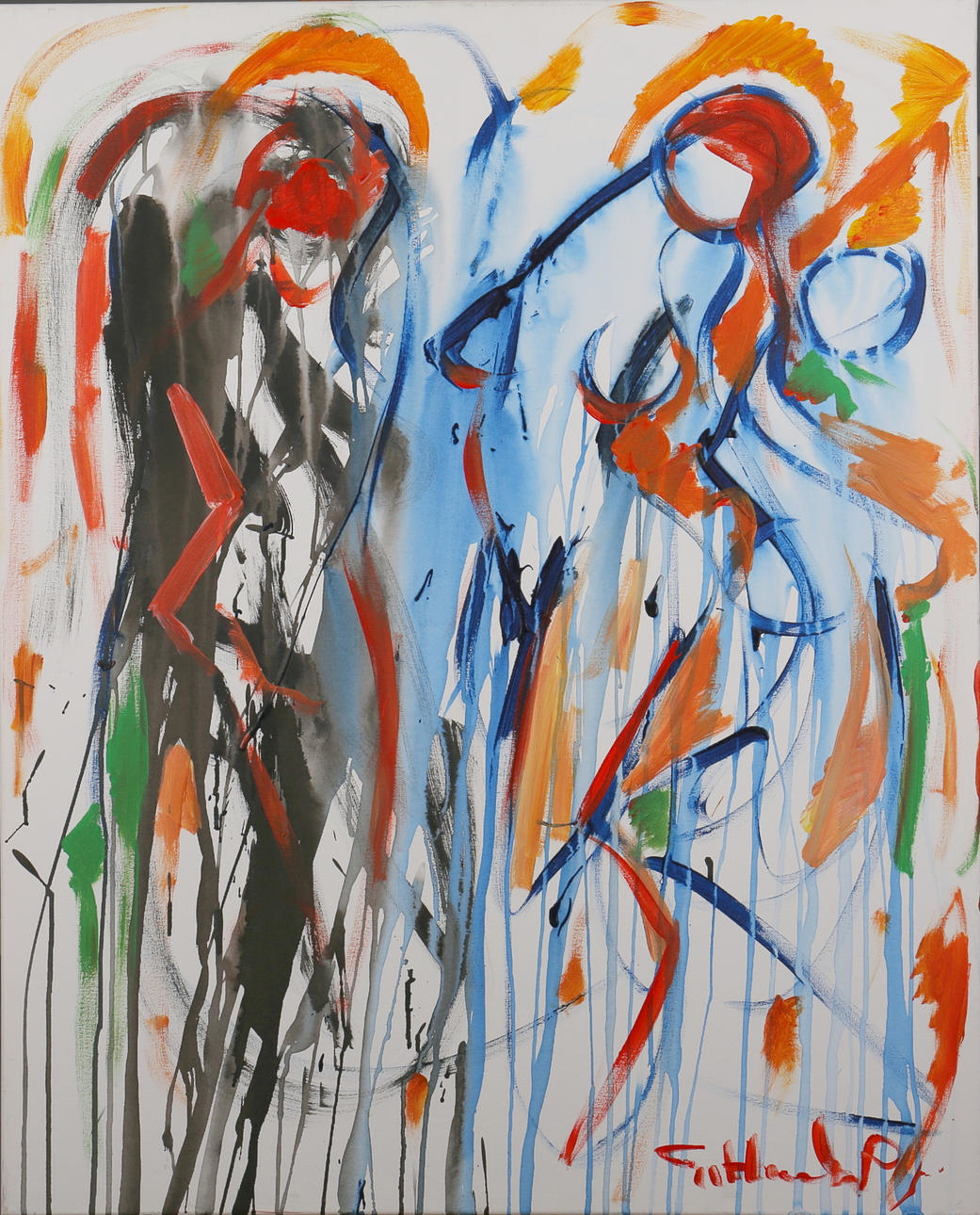 GÖRAN HAUSENKAMP. Modeller. Akryl på duk. Signerad G Hausenkamp.