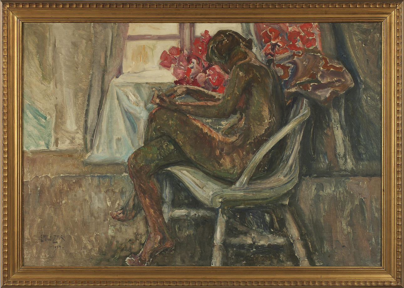 EMIL ZOIR. Olja på duk, signerad 1917.