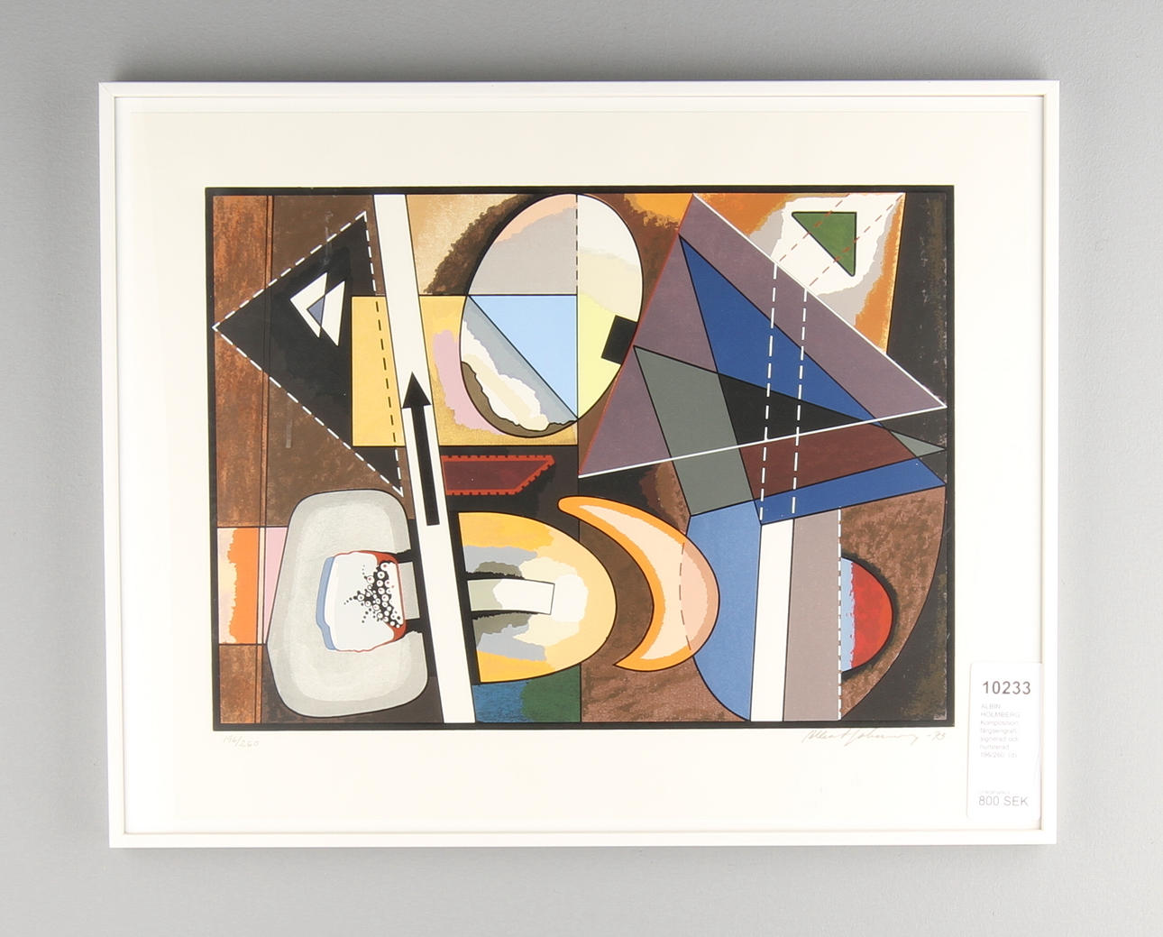 ALBERT JOHANSSON. Komposition, färgserigrafi, signerad och numrerad 196/260.