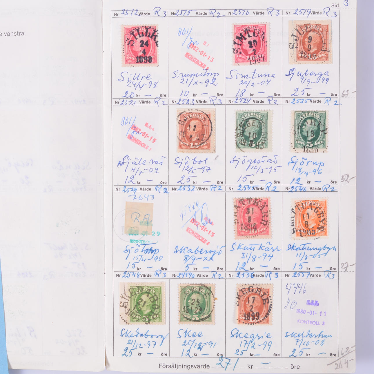 URVALSHÄFTEN, 4 st, ortstämplar.