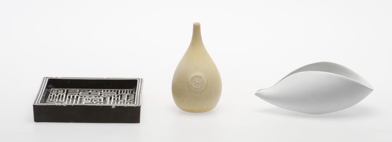 KERAMIKFÖREMÅL, 3 delar, Gustavsberg.