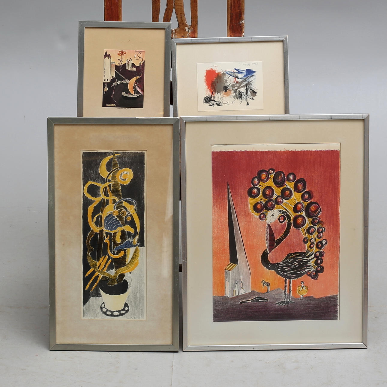 PAUL HOLSBY. Tavlor, 4 st, signerade.