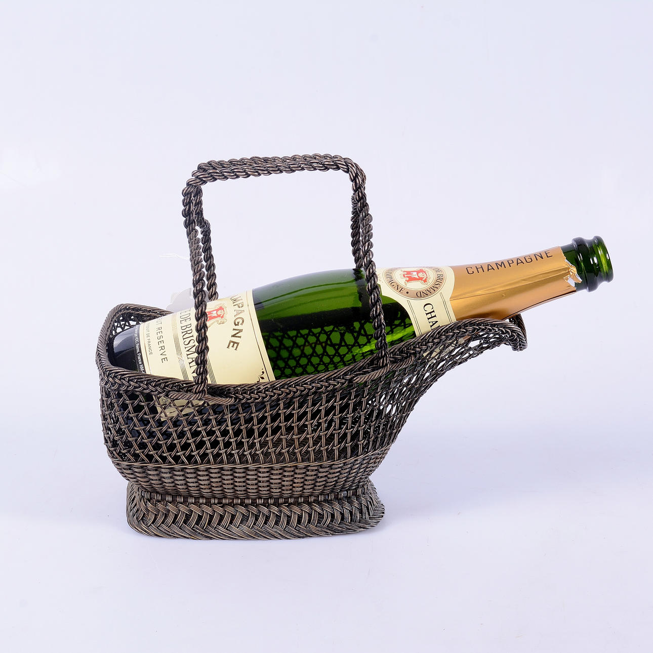 WEINFLASCHENREGAL, Metall, 18/1900.