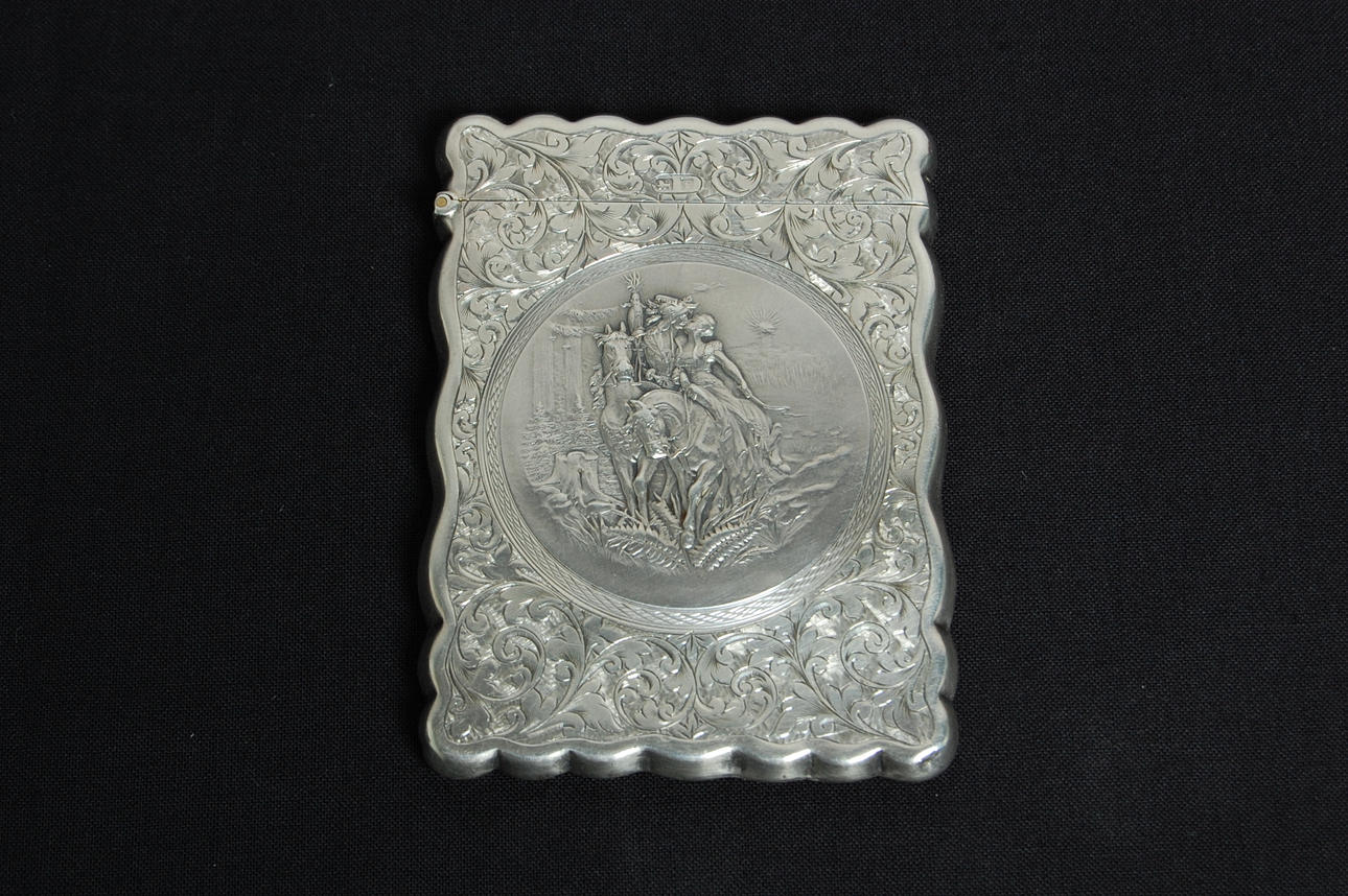 VISITKORTS SCHATULL, silver, stämplad W.M.Hayes 1904, Birmingham.