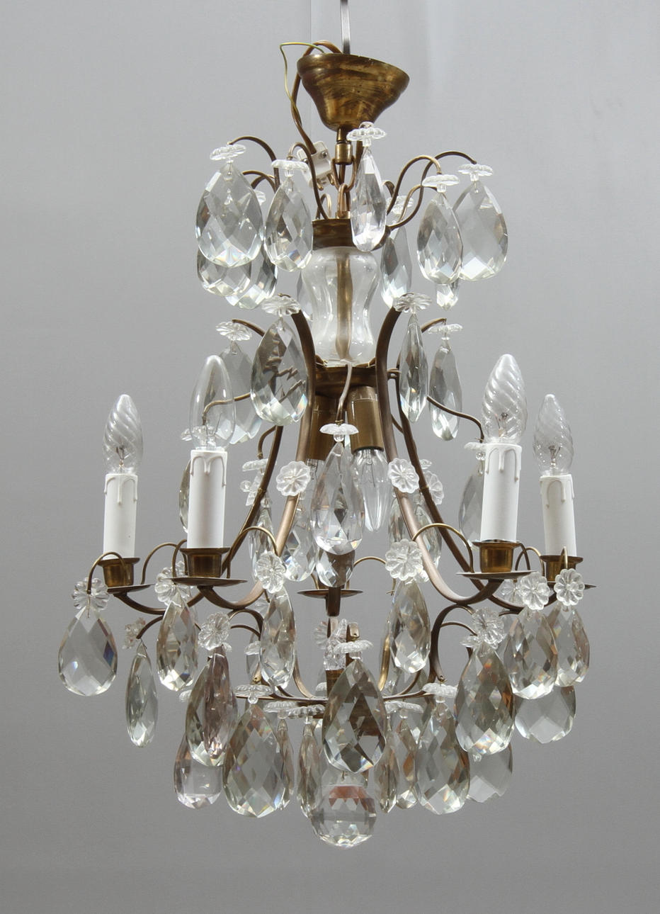 LJUSKRONA, 5 st ljusarmar, rokokostil, 1900-tal.