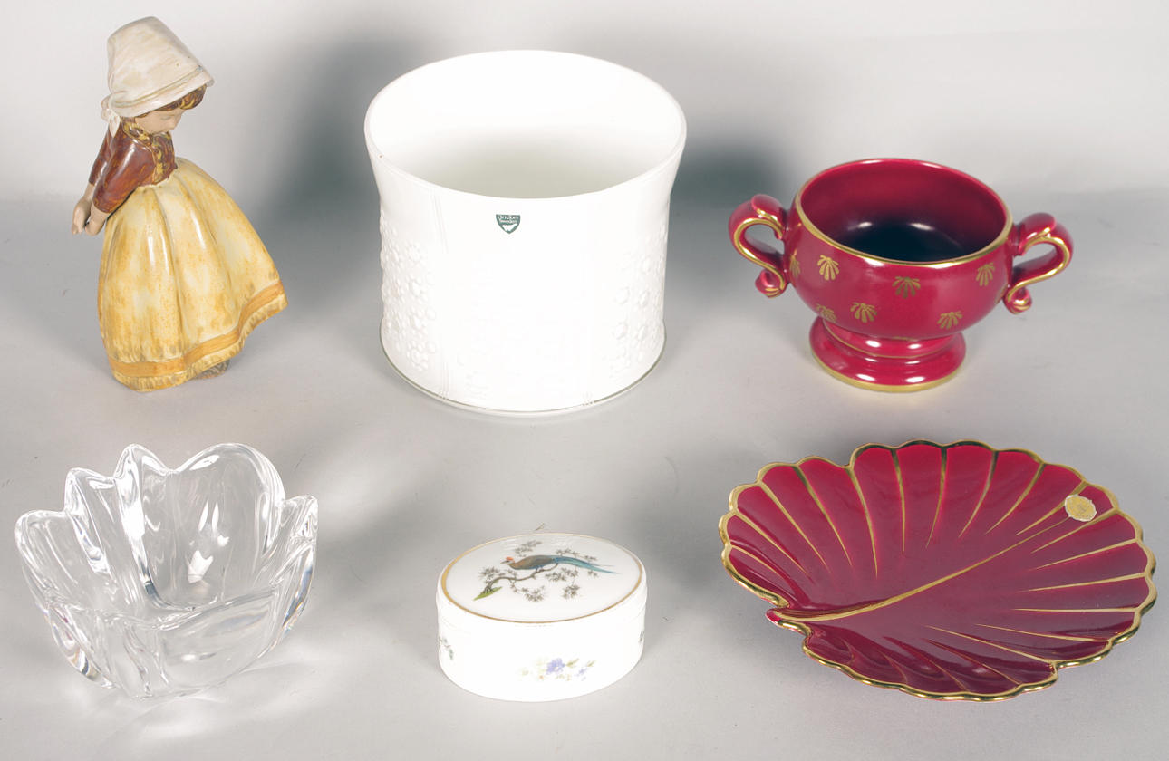 PORSLINFIGUR, PORSLINSDOSA MM, 6 delar.