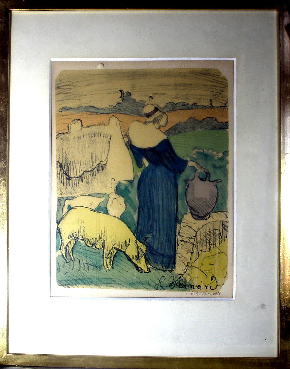 EMILE BERNARD. lithograph, stamp signed.