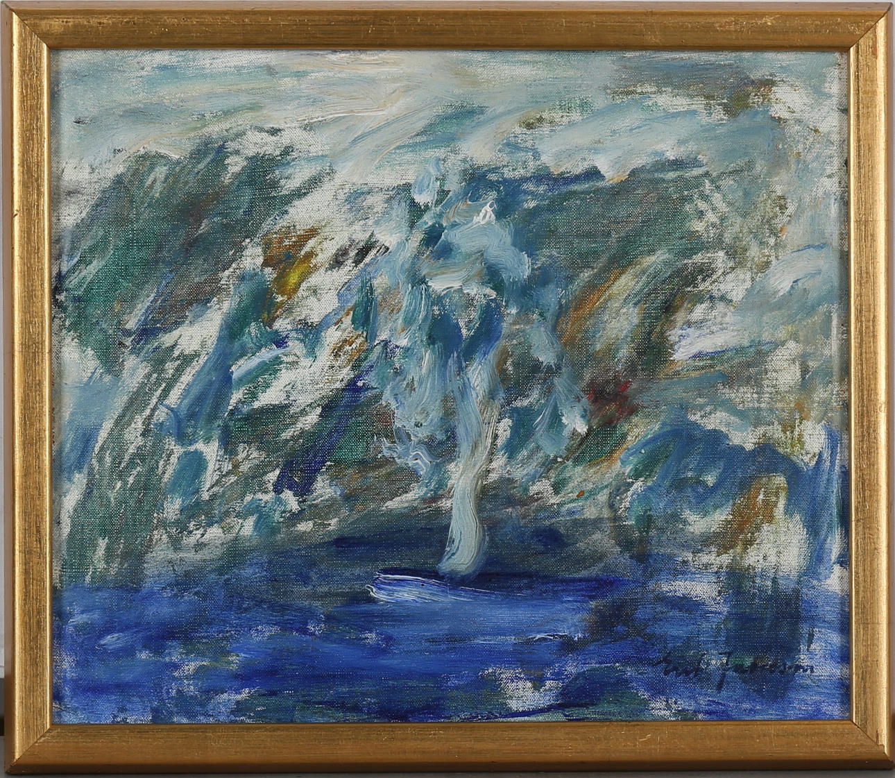 ERIK JANSSON. Abstract motif. Oil on Board, signed.