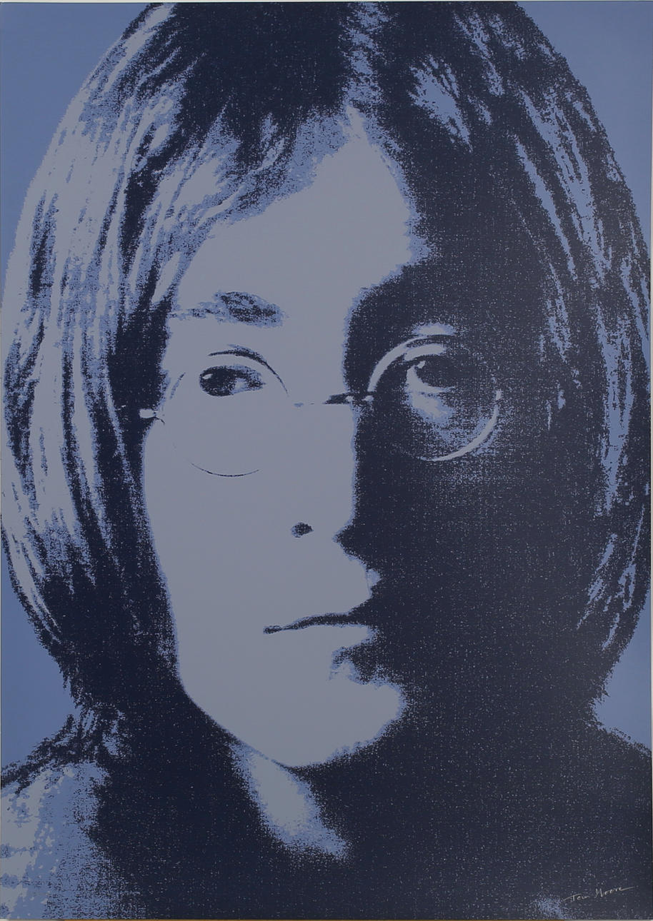 TOM MOORE. John Lennon. Silkscreentryck. Signerad och numrerad 118/490.