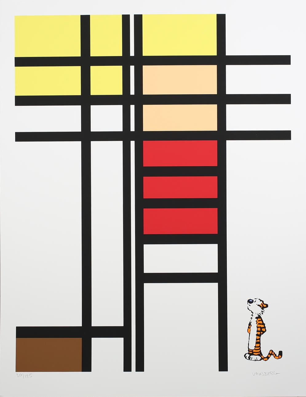 INGEMAN PERSSON. Komposition med tiger. Serigrafi. Signerad Vaksberg. 20/125.