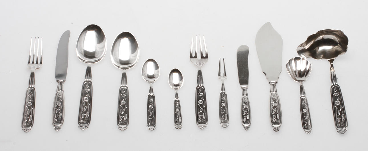 BESTICK, 75 delar, nysilver, 1900-tal.