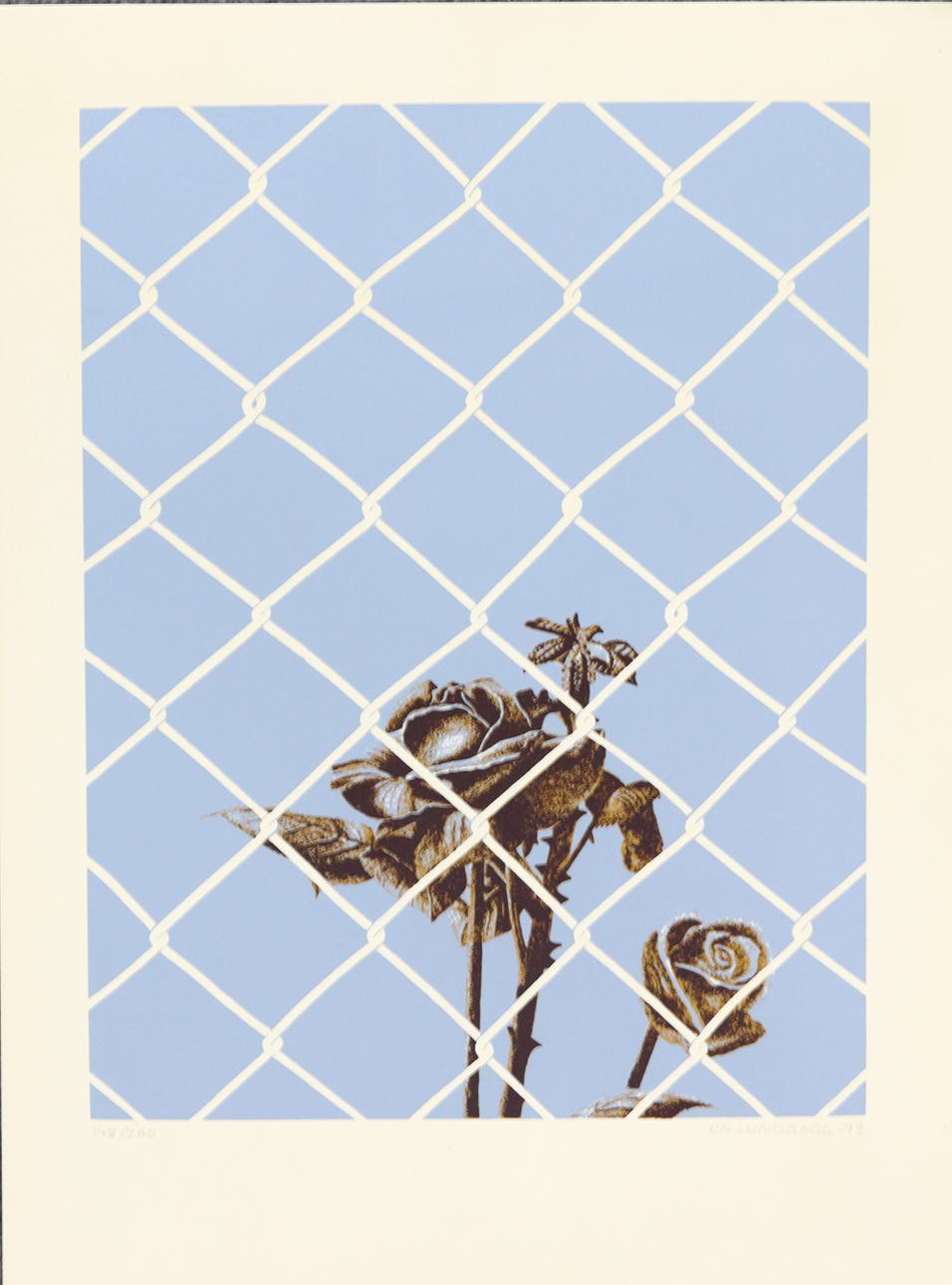 LARS GÖRAN LUNDBERG. Lithograph, "fence", signed and numbered 148/200.