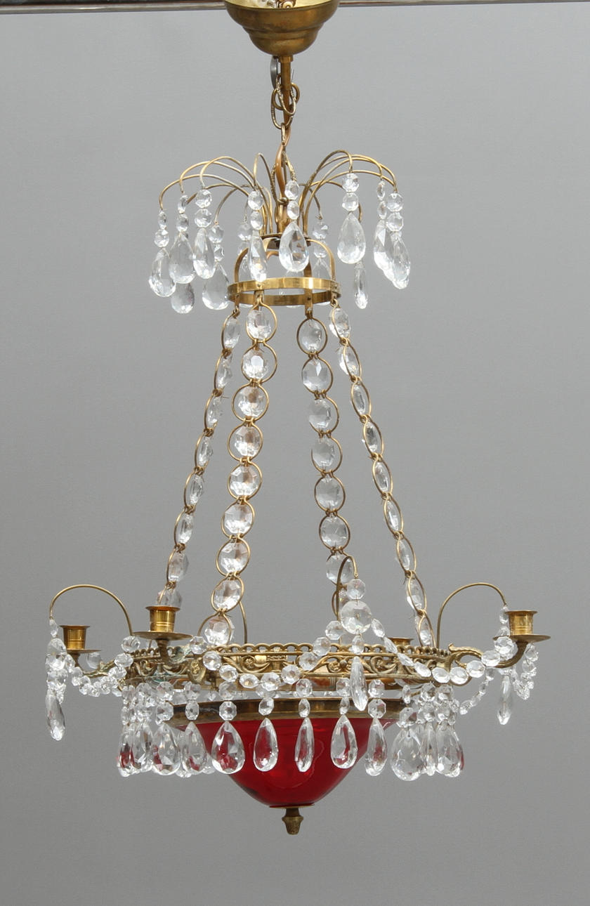 LJUSKRONA, med 4 st ljusarmar, empirestil, 1900-tal.