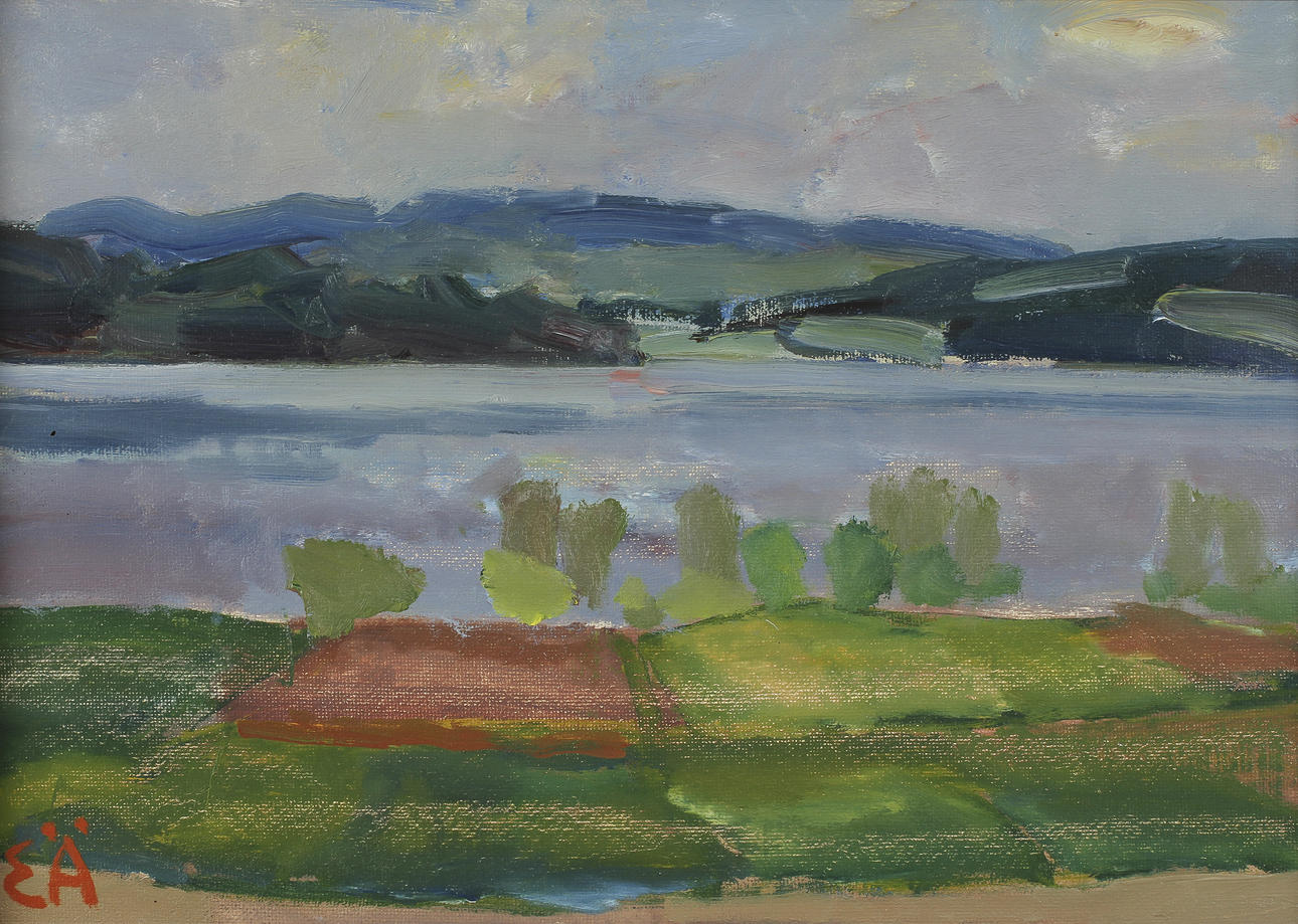 ERLING ÄRLINGSSON. Olja på pannå, signerad.