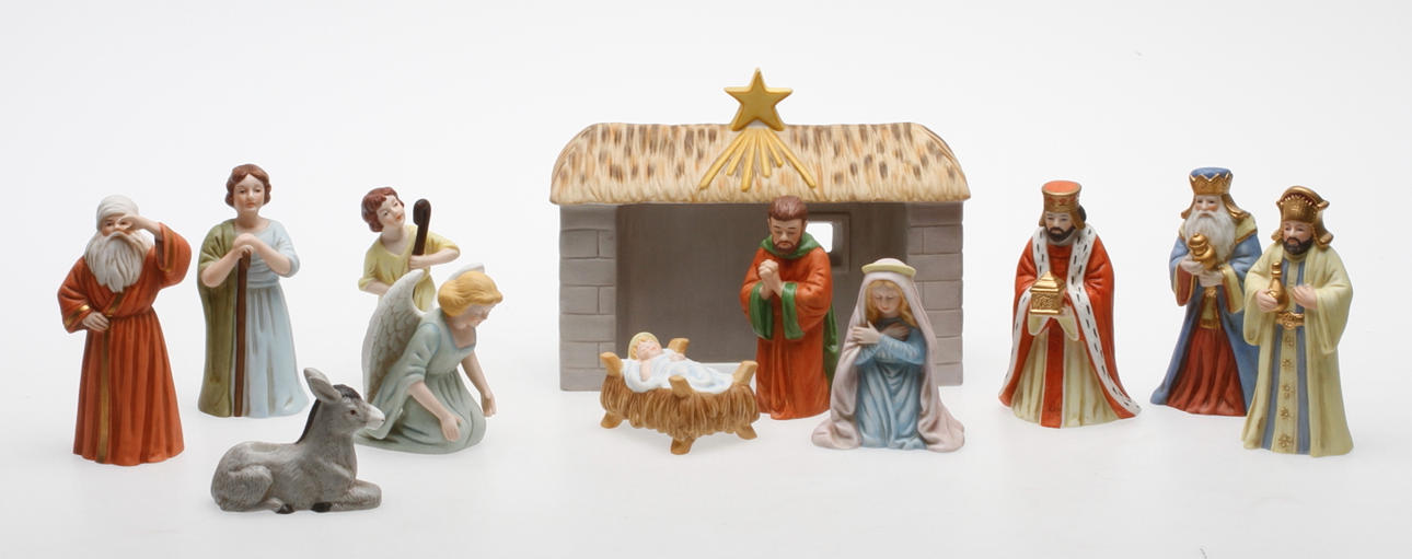 JULKRUBBA, 12 delar, porslin, Kalmar läns museum, efter Jenny Nyström.