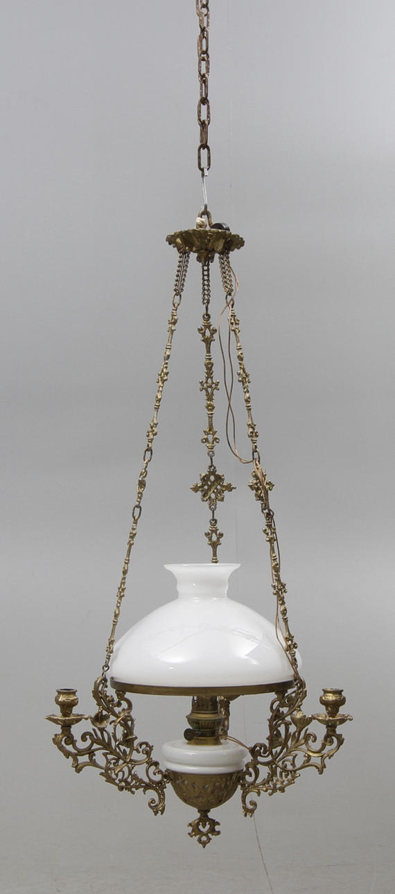 HÄNGLAMPA, fotogen/el, ca 1900.