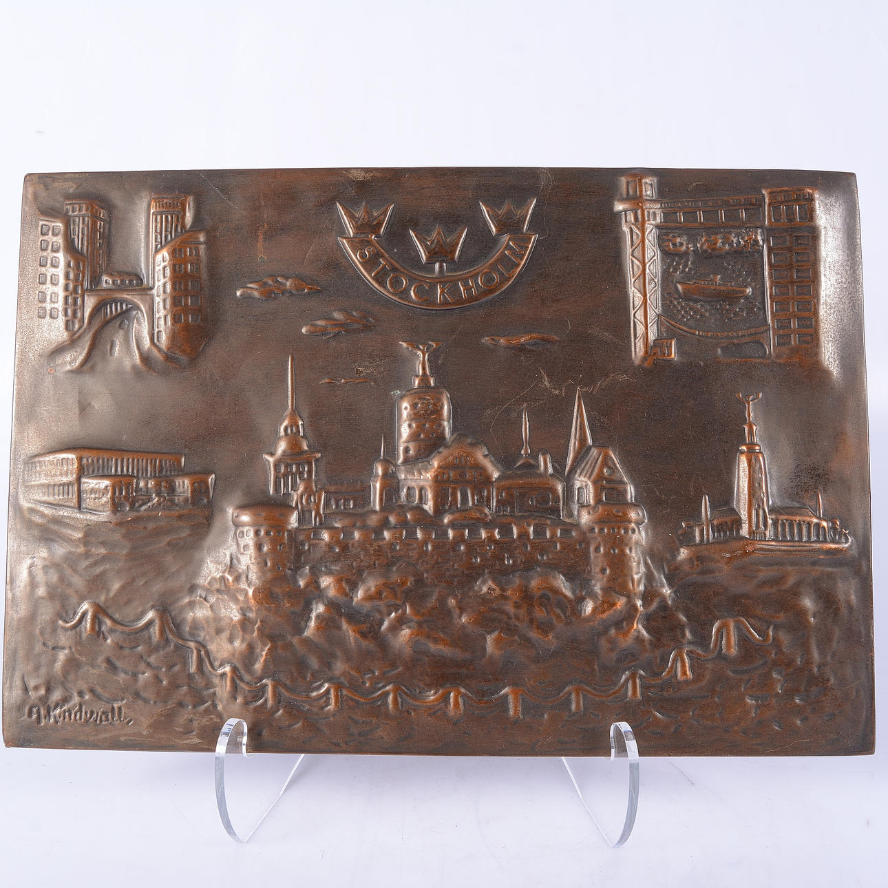 OIDENTIFIERAD KONSTNÄR. Väggtavla, koppar.