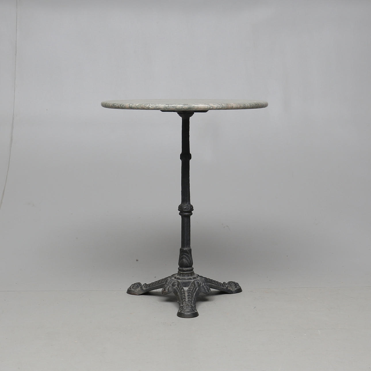 CAFE TABLE, cast iron/marble, 20th century.