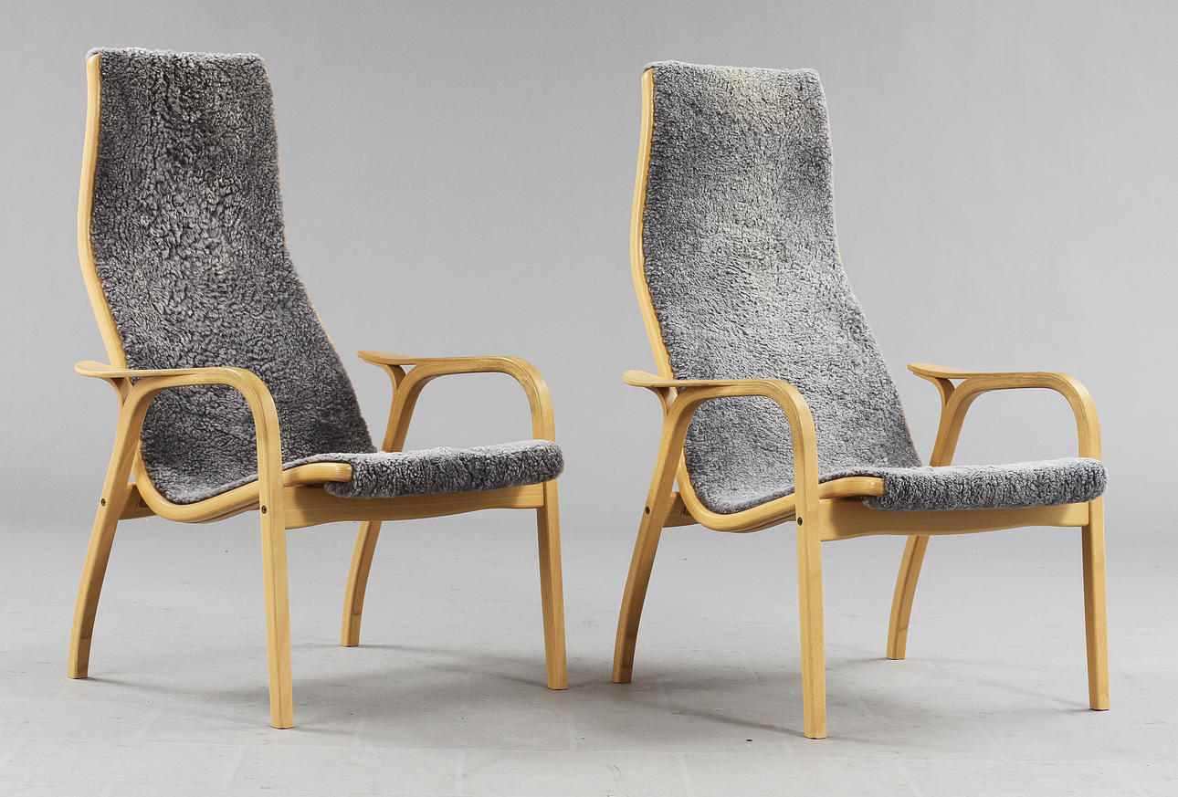 FÅTÖLJER, 2 st, "Lamino" Yngve Ekström, Swedese.