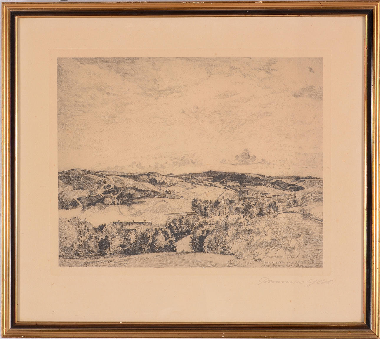 JOHANNES GLOB. Etsning.