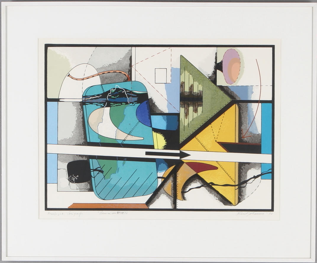 ALBERT JOHANSSON. Komexion 54", serigrafi, provtryck, signerad och daterad -73.