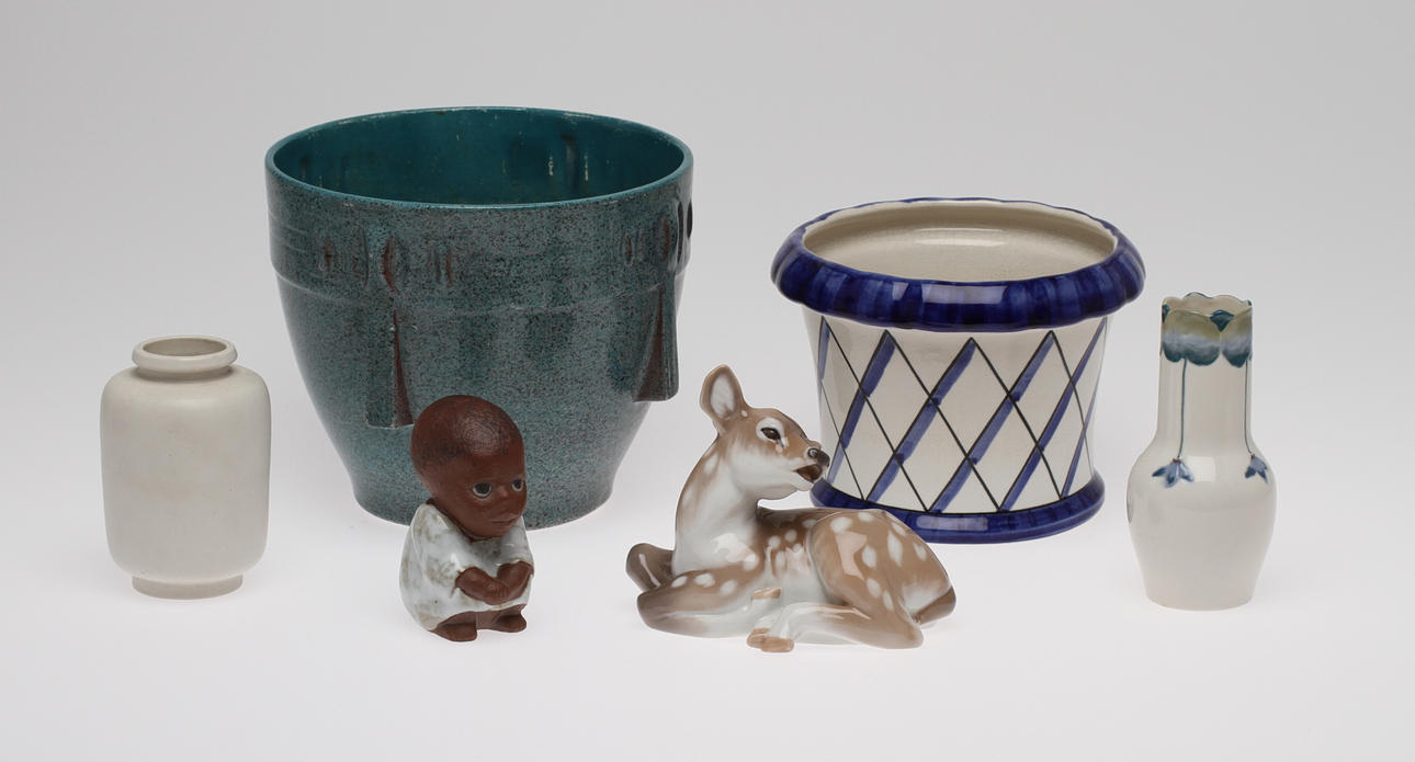 PARTI KERAMIK, 6 delar, bland annat Wilhelm Kåge Gustavsberg.