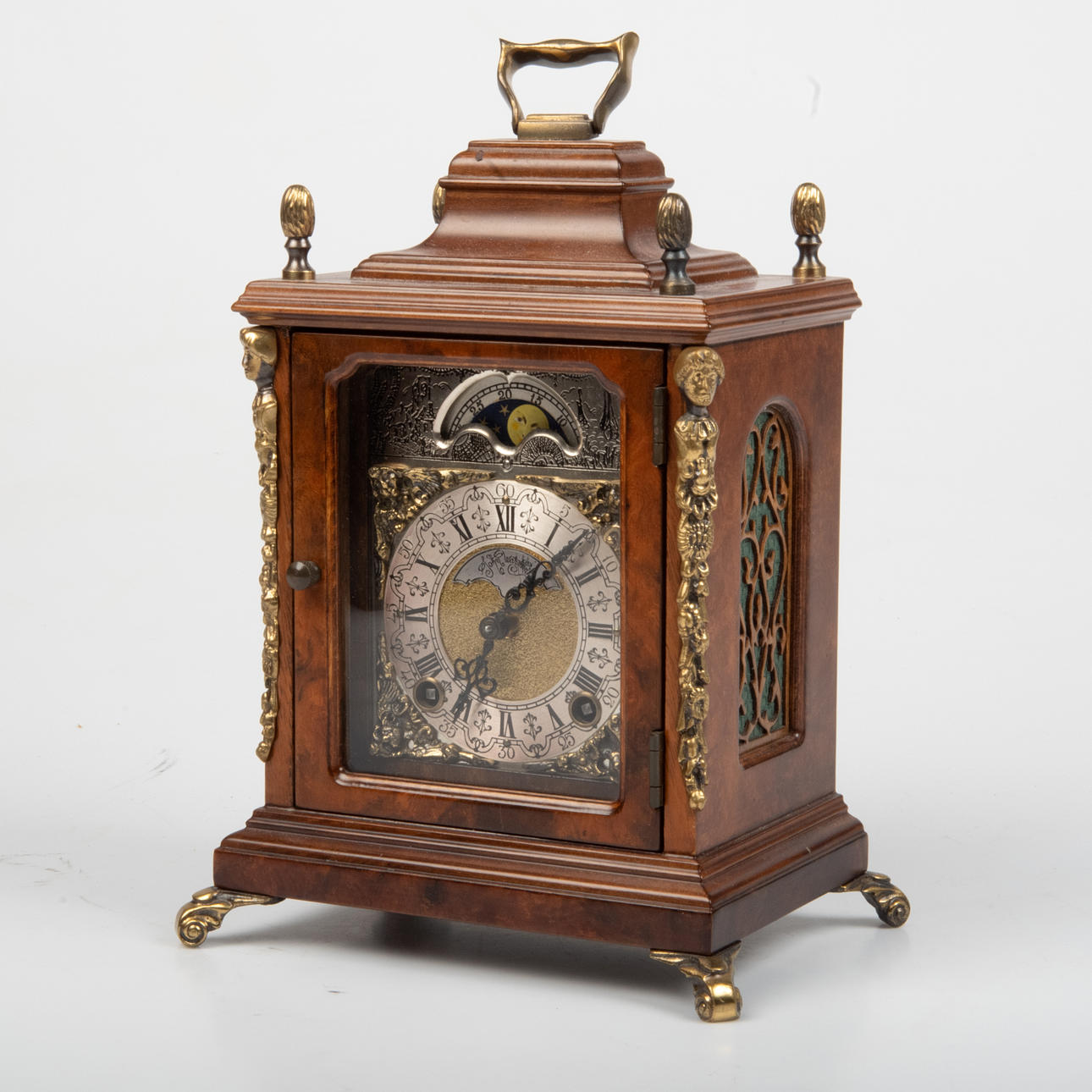 TABLE CLOCK, mahogany, moon phase, Wuba, John Warmink.