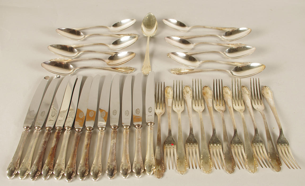 BESTICKUPPSÄTTNING, "Haga", nysilver.