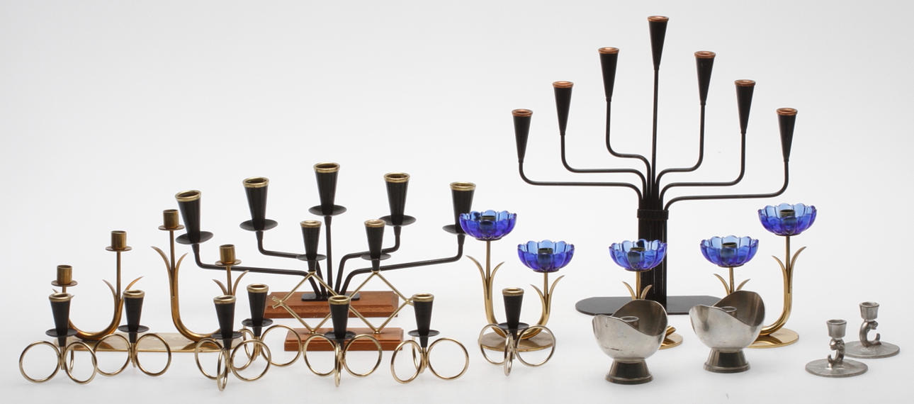 LJUSSTAKAR, 17 st, bl.a. Ystad Metall.