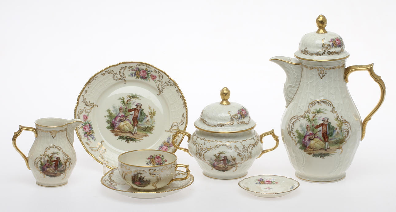 KAFFESERVIS, 33 delar, porslin," Sanssouci " Rosenthal.