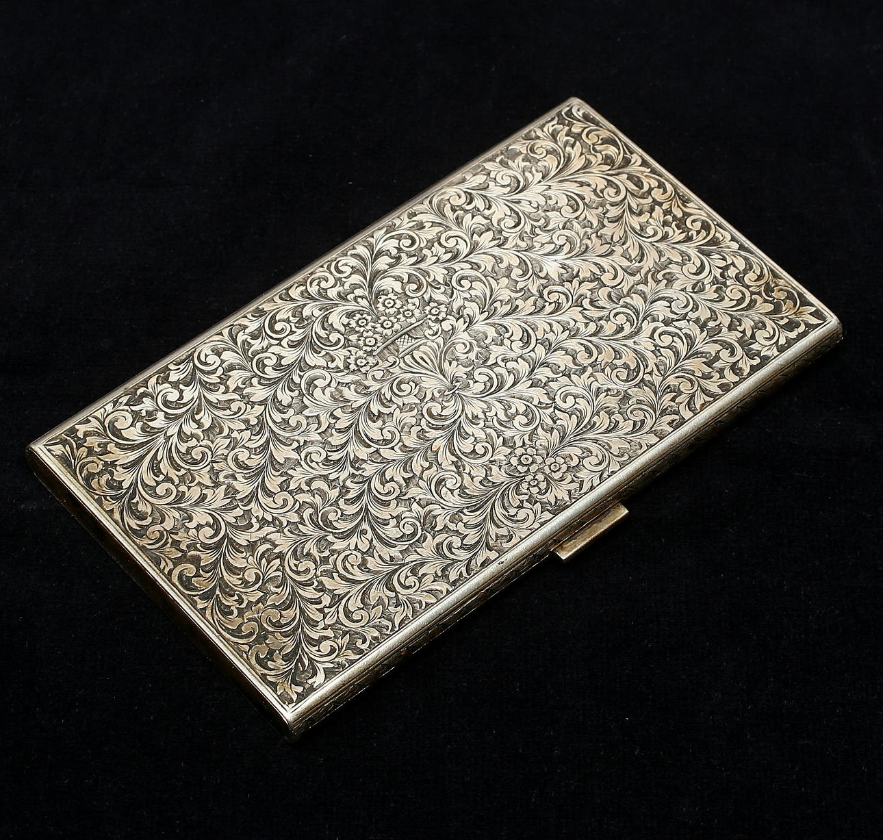 CIGARETTE CASE, silver, Italy.