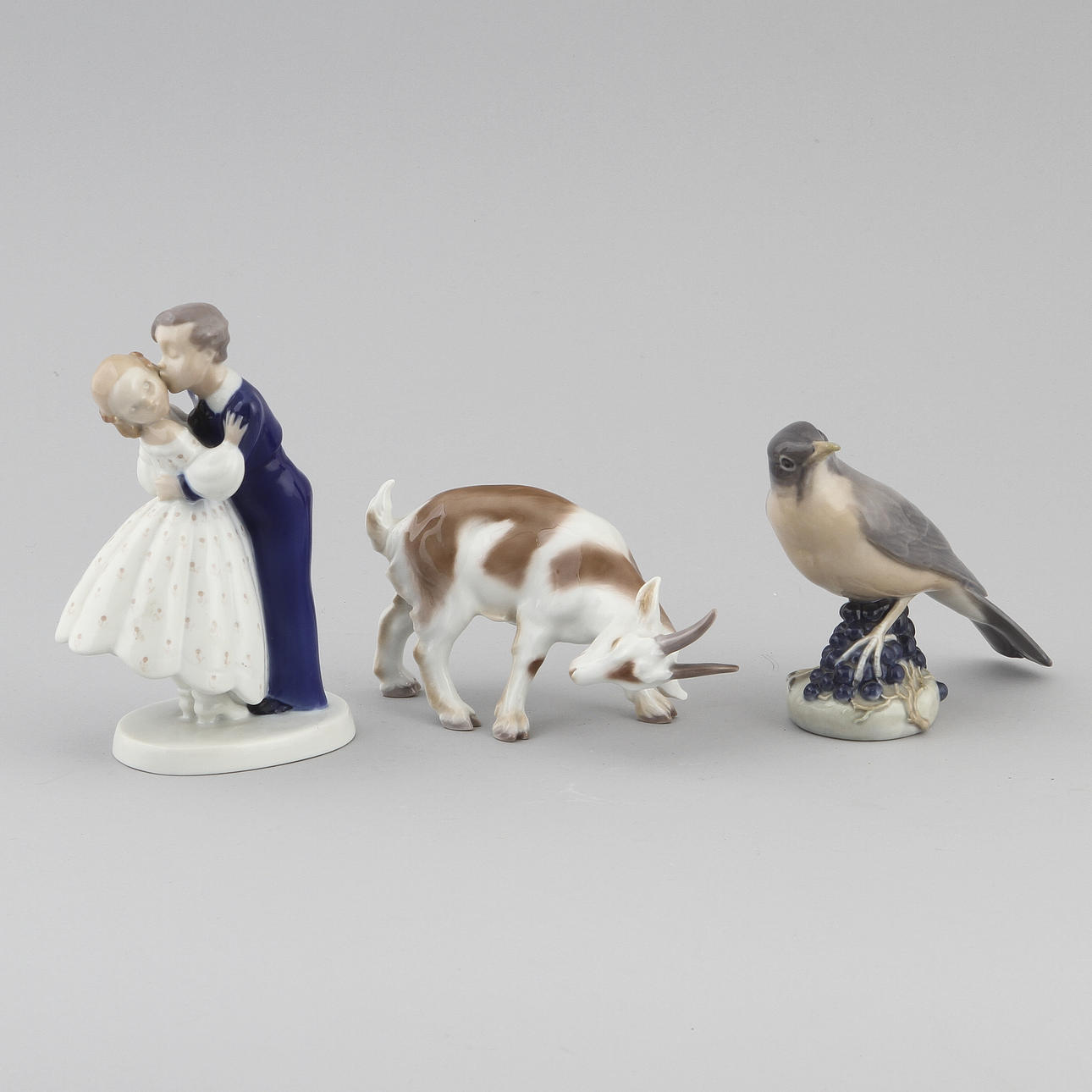 FIGURINER, 3 st, Royal Copenhagen samt Bing & Gröndahl.