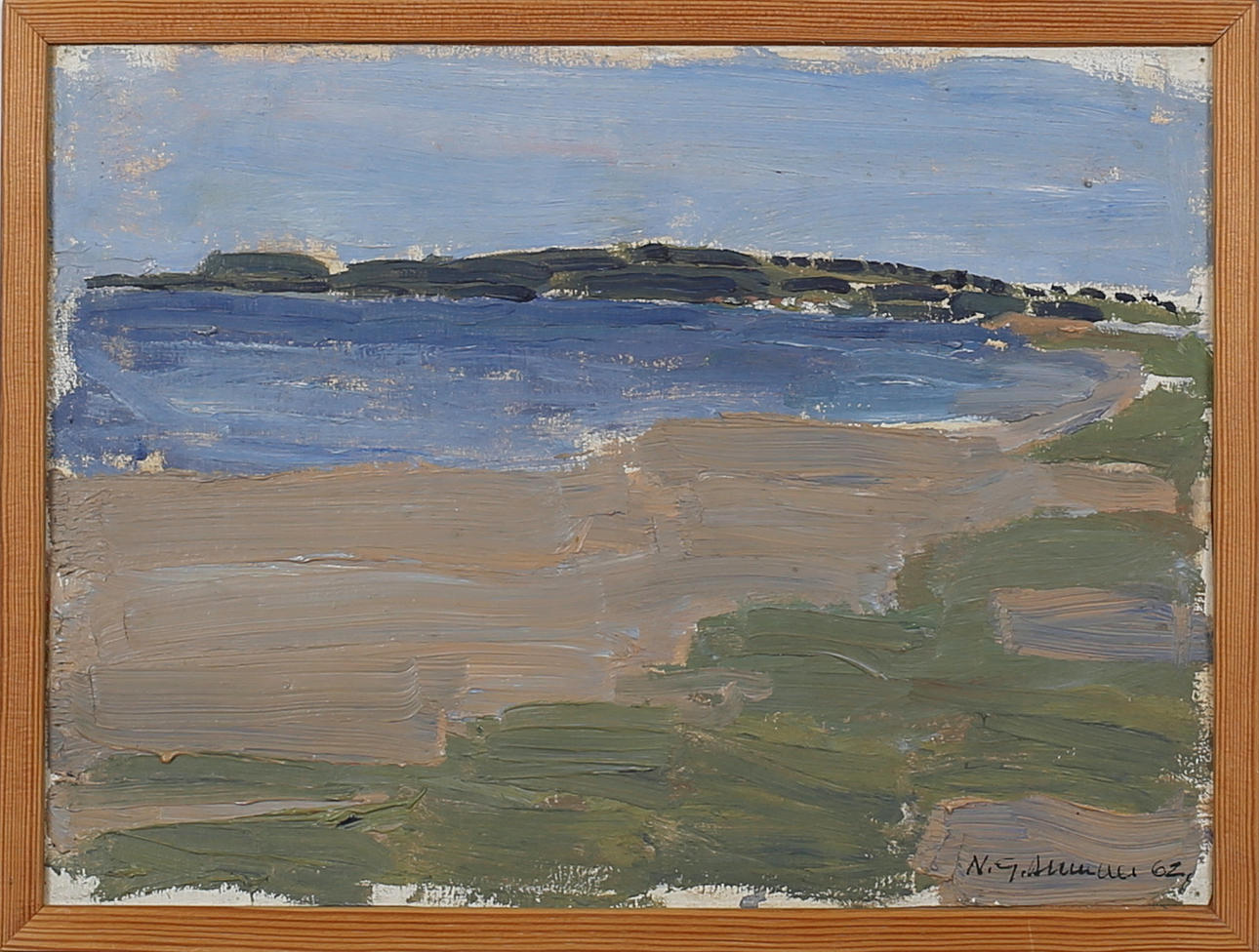 NILS-GÖRAN BRUNNER. Haväng. Olja på uppklistrad duk. SigneradN G Brunner och daterad -62.