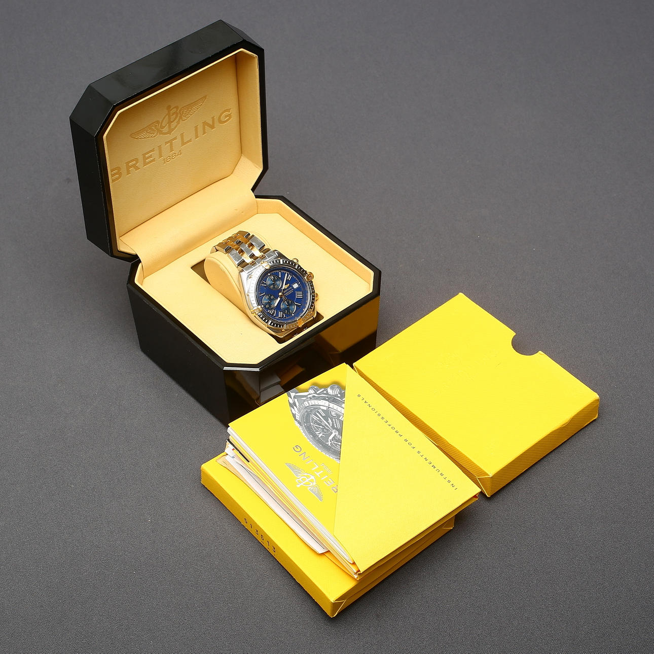 BREITLING, wristwatch, Crosswind, automatic, chronometer, chronograph, tachymeter, cal. 13, bicolour, 2002.
